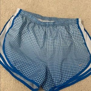 Nike blue and white patterned Nike running shorts